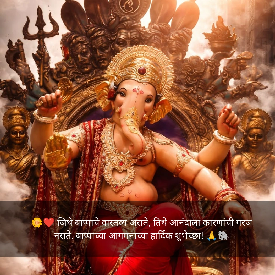 Ganpati Bappa Caption In Marathi For Girl